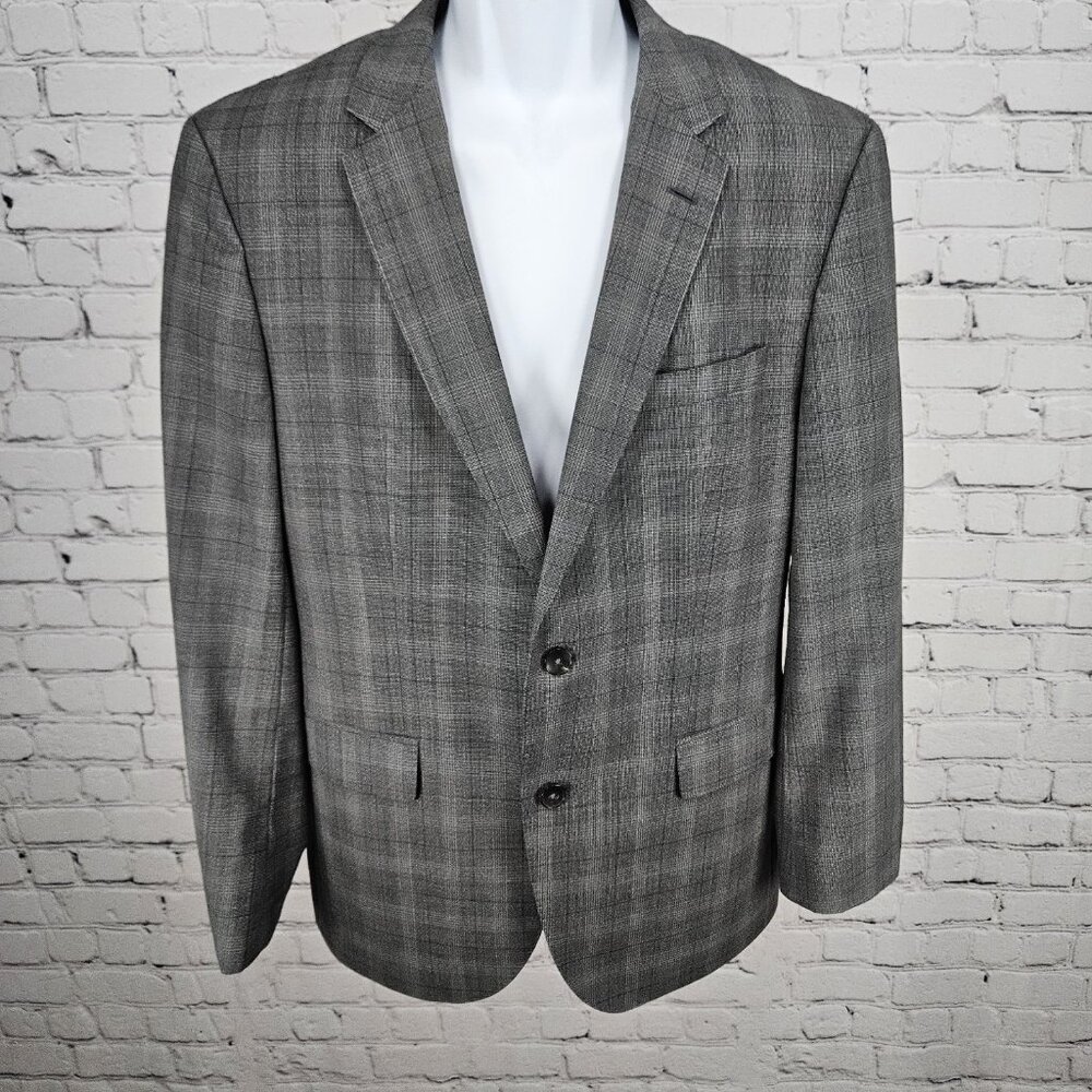Hugo Boss Grey 100% Wool Guabello Super 130 2 Button Notch Blazer Sport Coat 40R